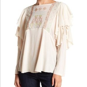 Free People Embroidered Long Sleeve